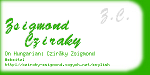 zsigmond cziraky business card